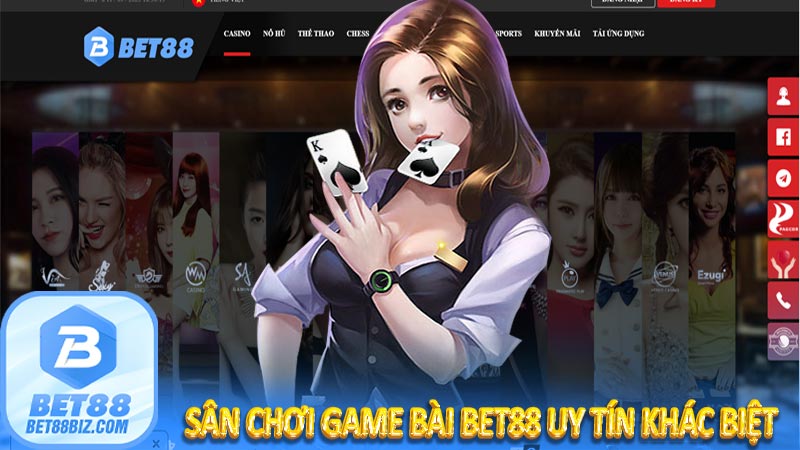 Sân chơi game bài bet88 uy tín khác biệt